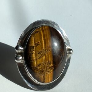 Handmade Silver Tiger's Eye Statement Rig